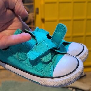 Converse Blue Velcro Sneakers with Rubber Toe Cap